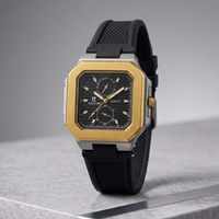 Premium Men's Sports Watch Rubber Strap, Durable Polycarbonate Case, and Precision Quartz Movement