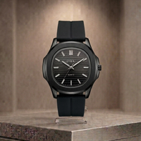 Patik Philippe Style Nautilus – Signature Black Dial & Integrated Matte Strap with Megnat Lock