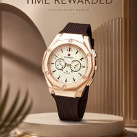 Rugged Multi-Faceted Case Silicone Strap Premium Quality Watch For Mens