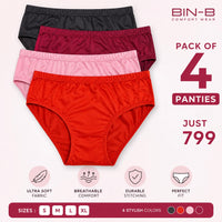 Pack of 4 – Soft Cotton Jursey Panties for Women