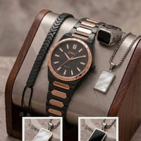 BIN-B Matrix Deal – Premium 4-in-1 Men's Luxury Watch & Accessories Gift Set
