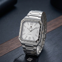 Executive Series: Classic Square Watch Old Money Design Stainless Steel Chain
