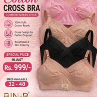 Pack of 4– Non-Padded Cotton Bras for Women