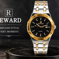 Executive Series: Premium Octagonal Quartz Watch – With Date Stone Embossed Edition