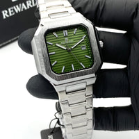 Modern Geometric Stainless Steel Men's Watch Premium Quality Square Dail Watch With Butterfly Lock Top Trendy Article