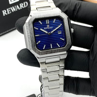 Modern Geometric Stainless Steel Men's Watch Premium Quality Square Dail Watch With Butterfly Lock Top Trendy Article