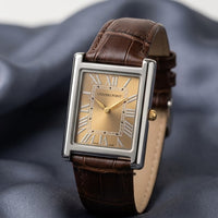 Univers Point Classic Roman Numeral Leather Watch | Tank Watch