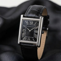 Univers Point Classic Roman Numeral Leather Watch | Tank Watch