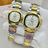 Elegant Couple Watch Set | 2 Pcs Stainless Steel Quartz Watches