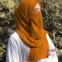 Premium Quality Georgette Hijab & Matching Half-Niqab Set (Hijab Pair)