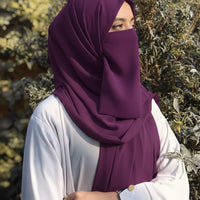 Premium Quality Georgette Hijab & Matching Half-Niqab Set (Hijab Pair)