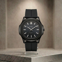 Patik Philippe Style Nautilus – Signature Black Dial & Integrated Matte Strap with Megnat Lock