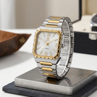 Executive Series: Classic Square Watch Old Money Design Stainless Steel Chain