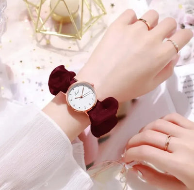 Korean Style Scrunchie Watch for Women