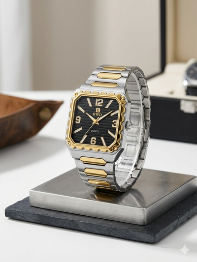 Executive Series: Classic Square Watch Old Money Design Stainless Steel Chain