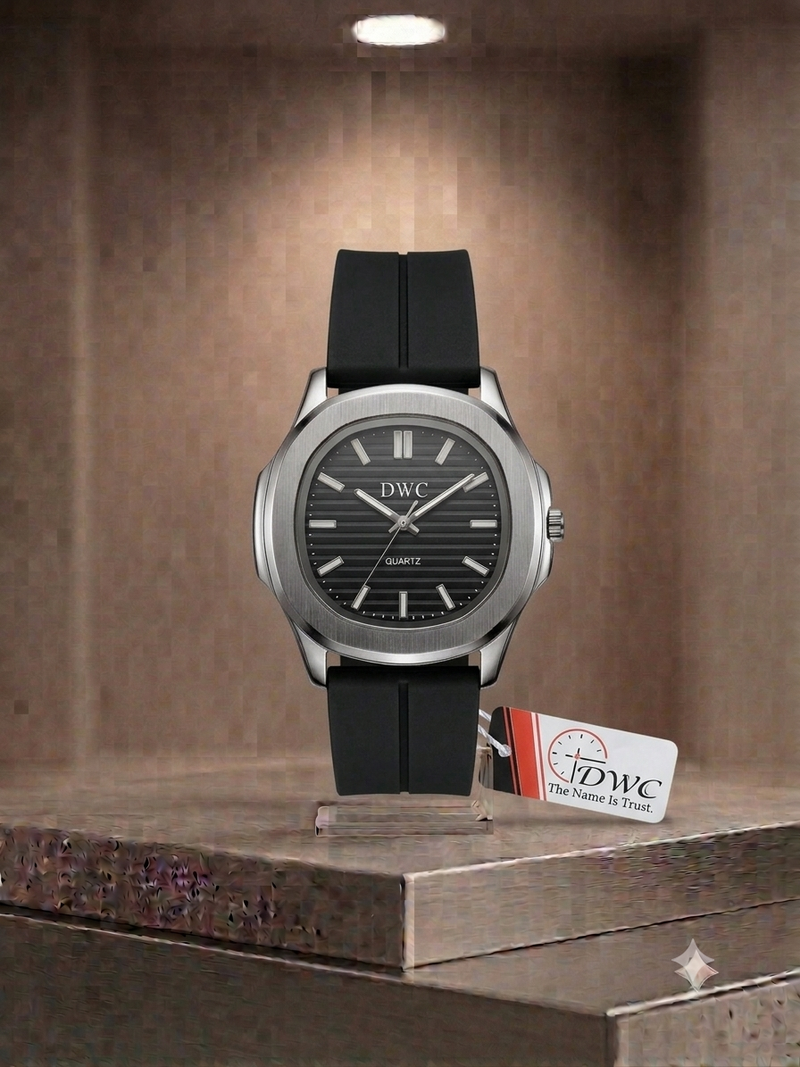 Patik Philippe Style Nautilus – Signature Black Dial & Integrated Matte Strap with Megnat Lock