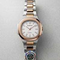 Elegance Luxury Watch – Silver Stainless Steel with Horizontally Embossed Dial