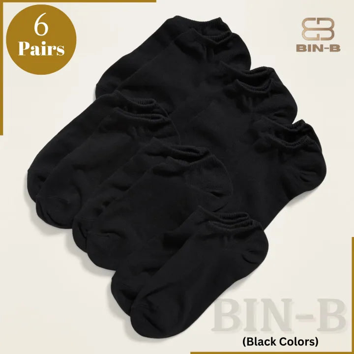 Pack of 6 Pairs Ankle Socks for Men & Women