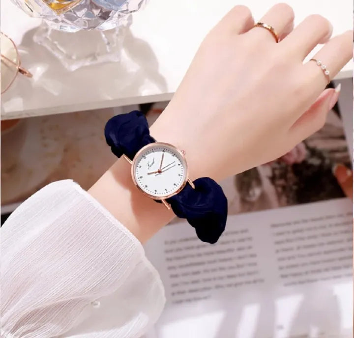 Korean Style Scrunchie Watch for Women
