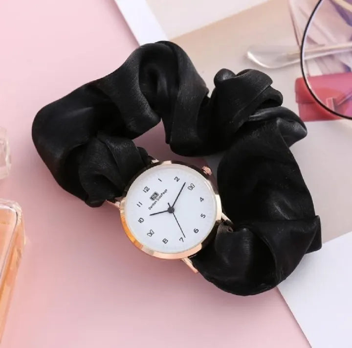 Korean Style Scrunchie Watch for Women