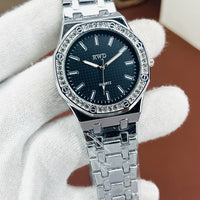 High Quality Stainless Steel Watch For Men's With Stone Embossed