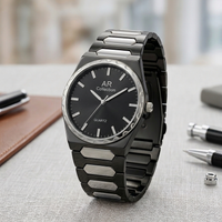 Executive Series: Classic Round Watch  Matrix Design Stainless Steel Chain