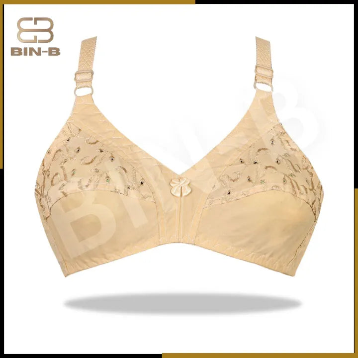 Chikan Embroidered Cotton Bra for Women