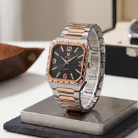 Executive Series: Classic Square Watch Old Money Design Stainless Steel Chain