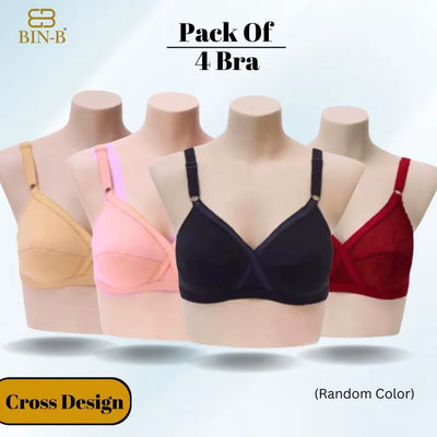Pack of 2 – Non-Padded Cotton Bras for Women