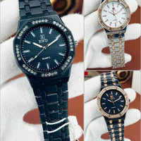 High Quality Stainless Steel Watch For Men's With Stone Embossed