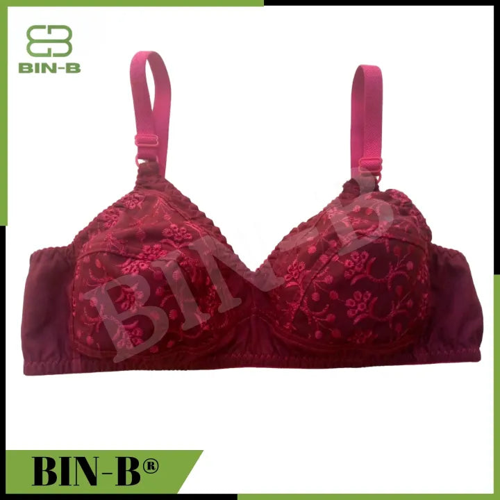 Pack Of 4 Chikan Embroidered Cotton Bra for Women