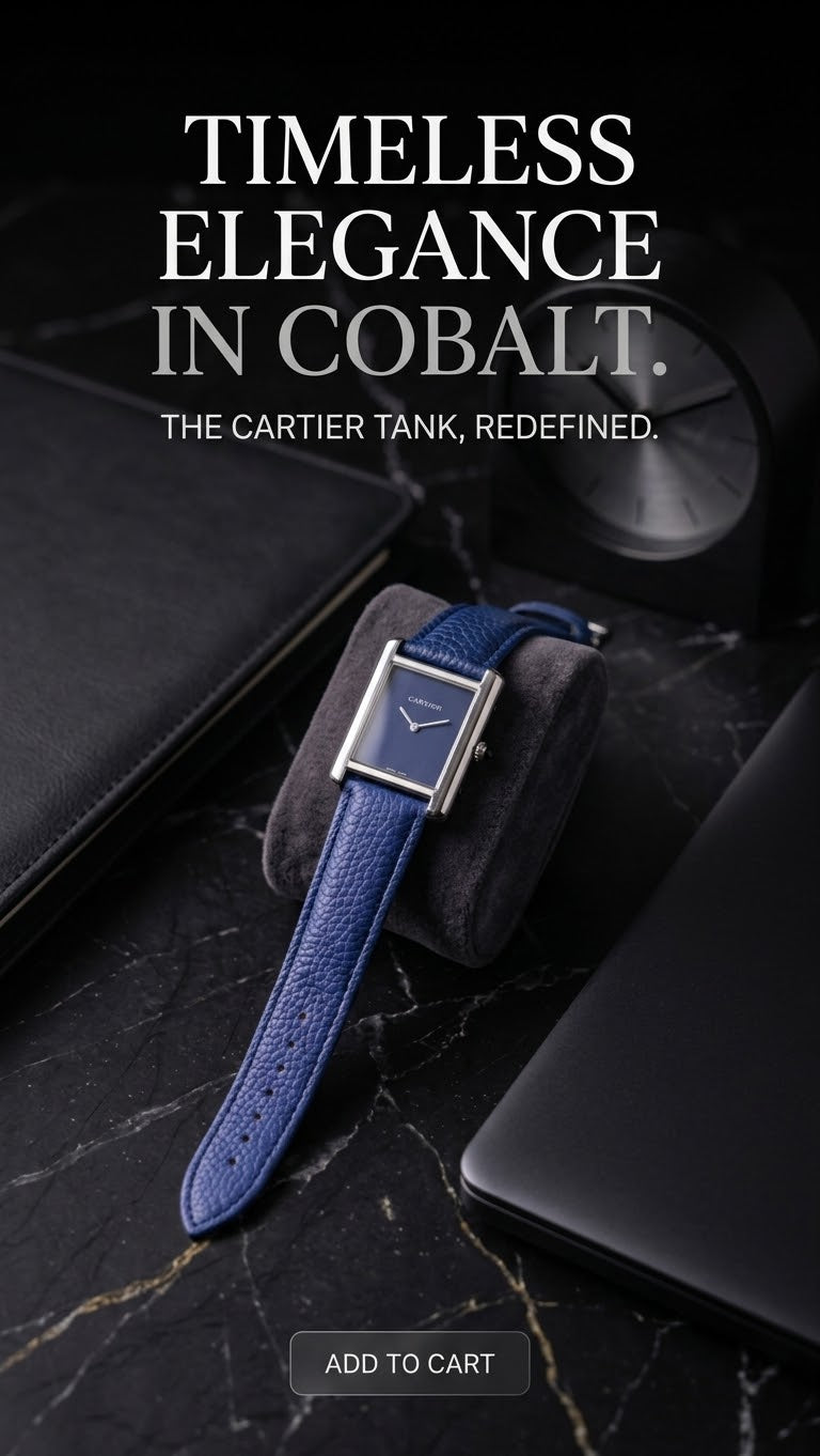 BIN-B Tank Style Vintage Leather Strap Watch – Slim Bezel Trendy Article