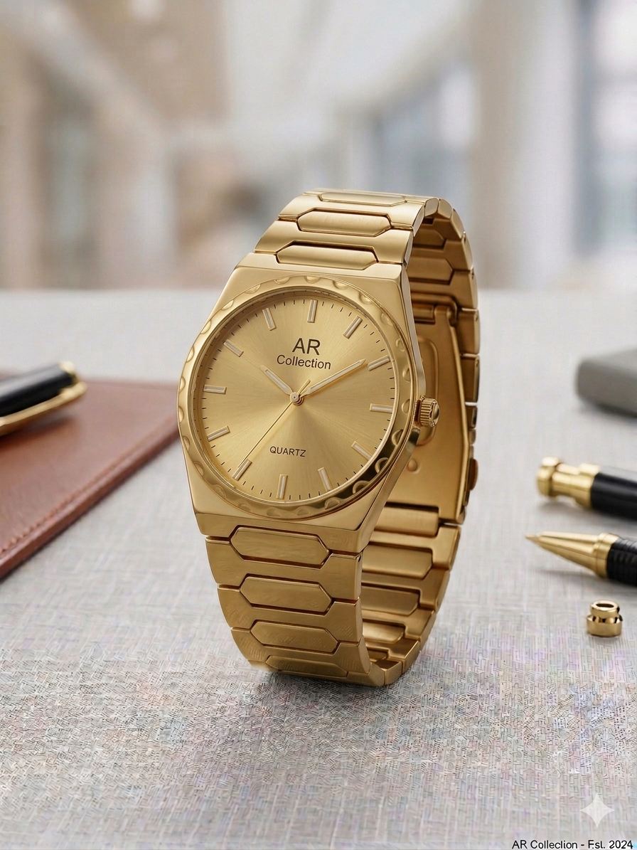 Executive Series: Classic Round Watch  Matrix Design Stainless Steel Chain