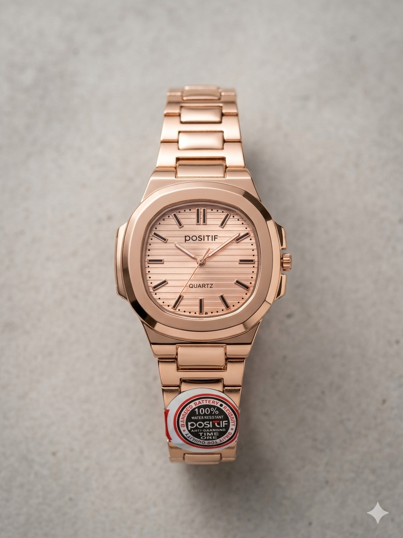 Elegance Luxury Watch – Silver Stainless Steel with Horizontally Embossed Dial