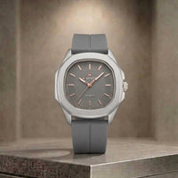Octagonal Bezel Watch - Signature Black Dial & Integrated Matte Strap with Magnetic Lock