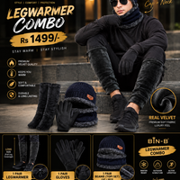 BIN-B Legwarmer Combo – Premium Velvet Winter Set And Gloves