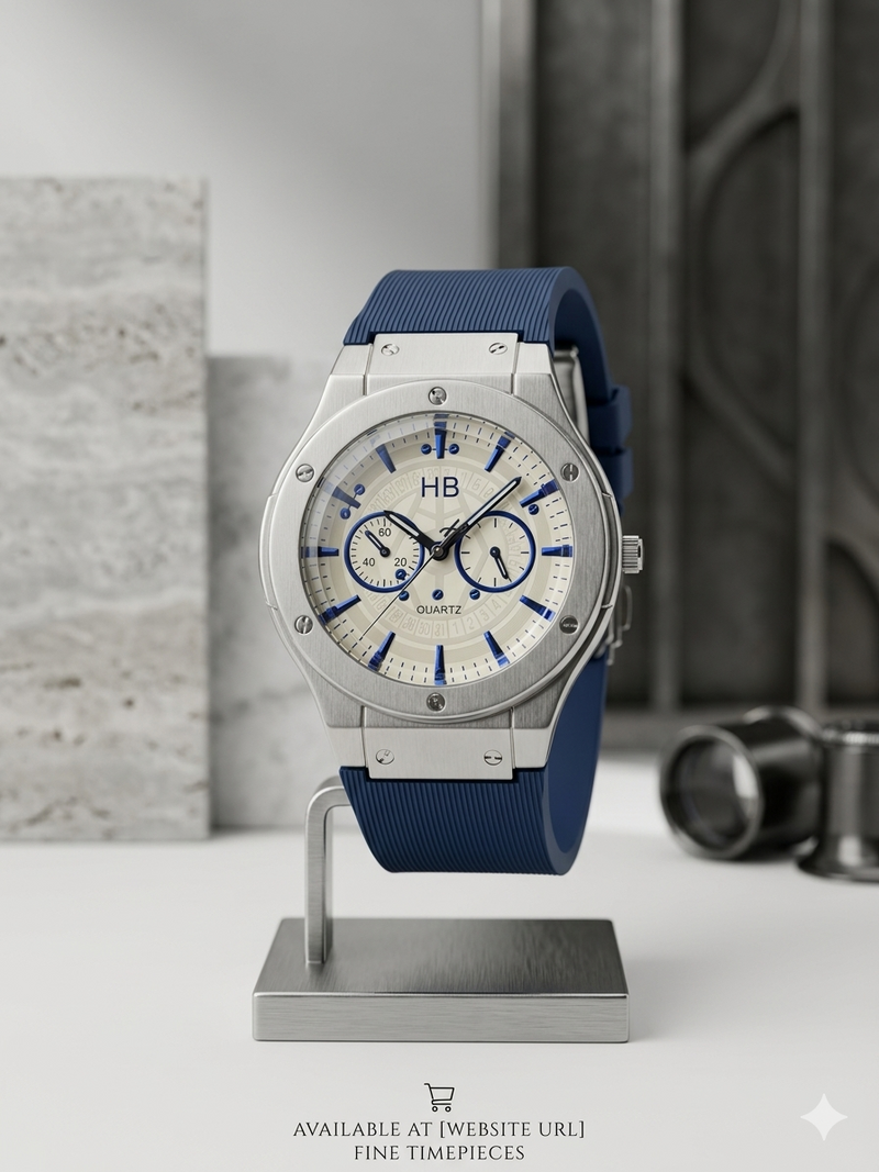 Daimond Glass Hublot Sporty Men’s Silicone Strap Watch