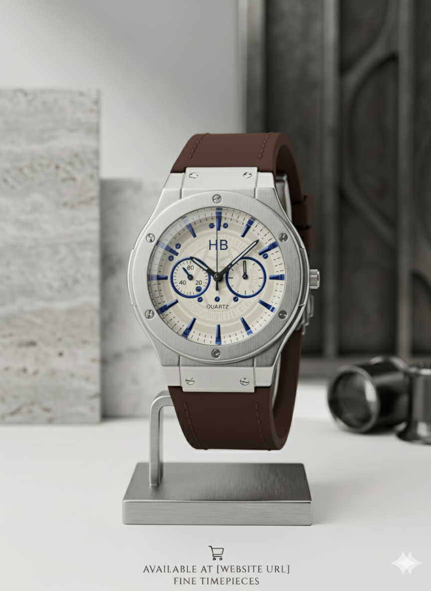 Daimond Glass Hublot Sporty Men’s Silicone Strap Watch