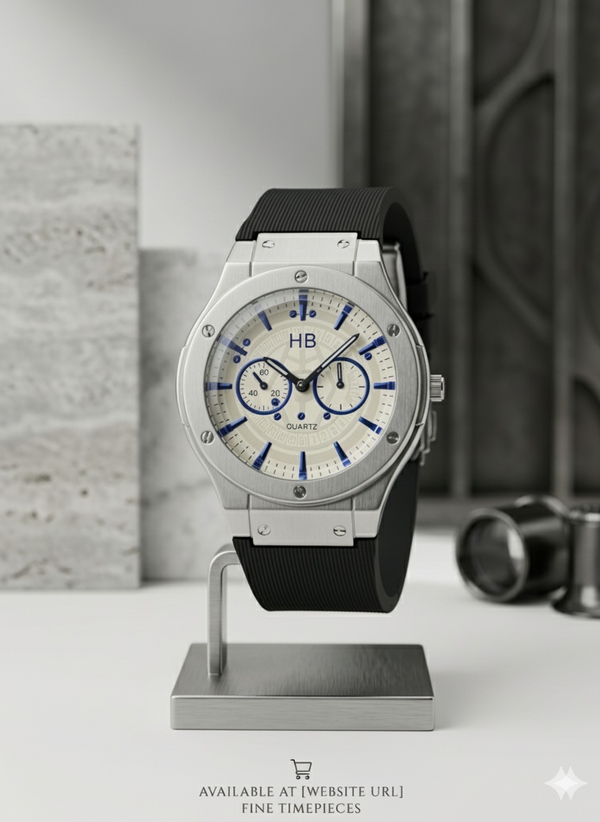 Daimond Glass Hublot Sporty Men’s Silicone Strap Watch