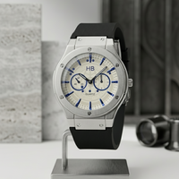 Daimond Glass Hublot Sporty Men’s Silicone Strap Watch