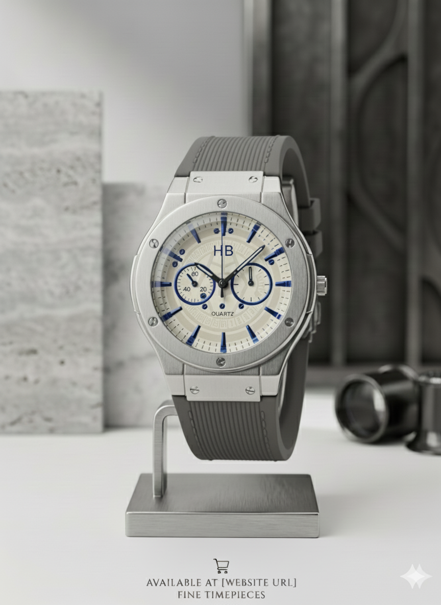 Daimond Glass Hublot Sporty Men’s Silicone Strap Watch
