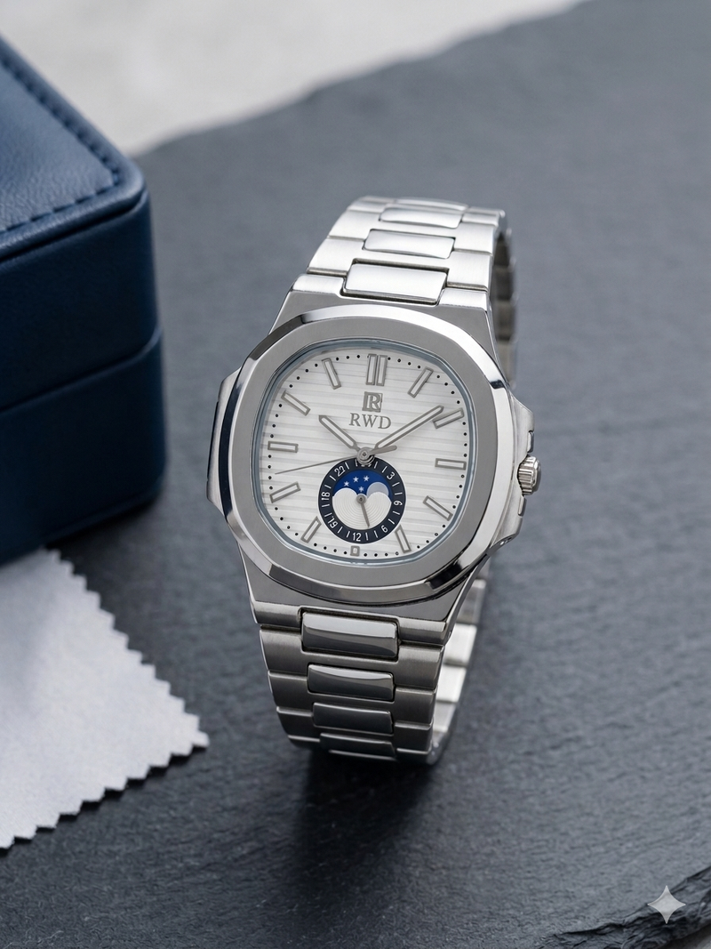 Patik Philipe Executive Series | Silver Arctic Moonphase Edition