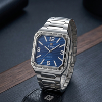 Executive Series: Classic Square Watch Old Money Design Stainless Steel Chain