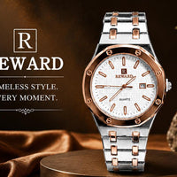 Executive Series: Premium Octagonal Quartz Watch – With Date Stone Embossed Edition