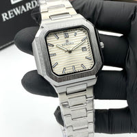 Modern Geometric Stainless Steel Men's Watch Premium Quality Square Dail Watch With Butterfly Lock Top Trendy Article