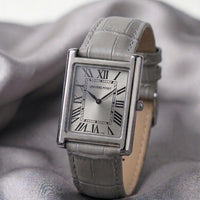 Univers Point Classic Roman Numeral Leather Watch | Tank Watch⁠