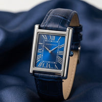 Univers Point Classic Roman Numeral Leather Watch | Tank Watch⁠