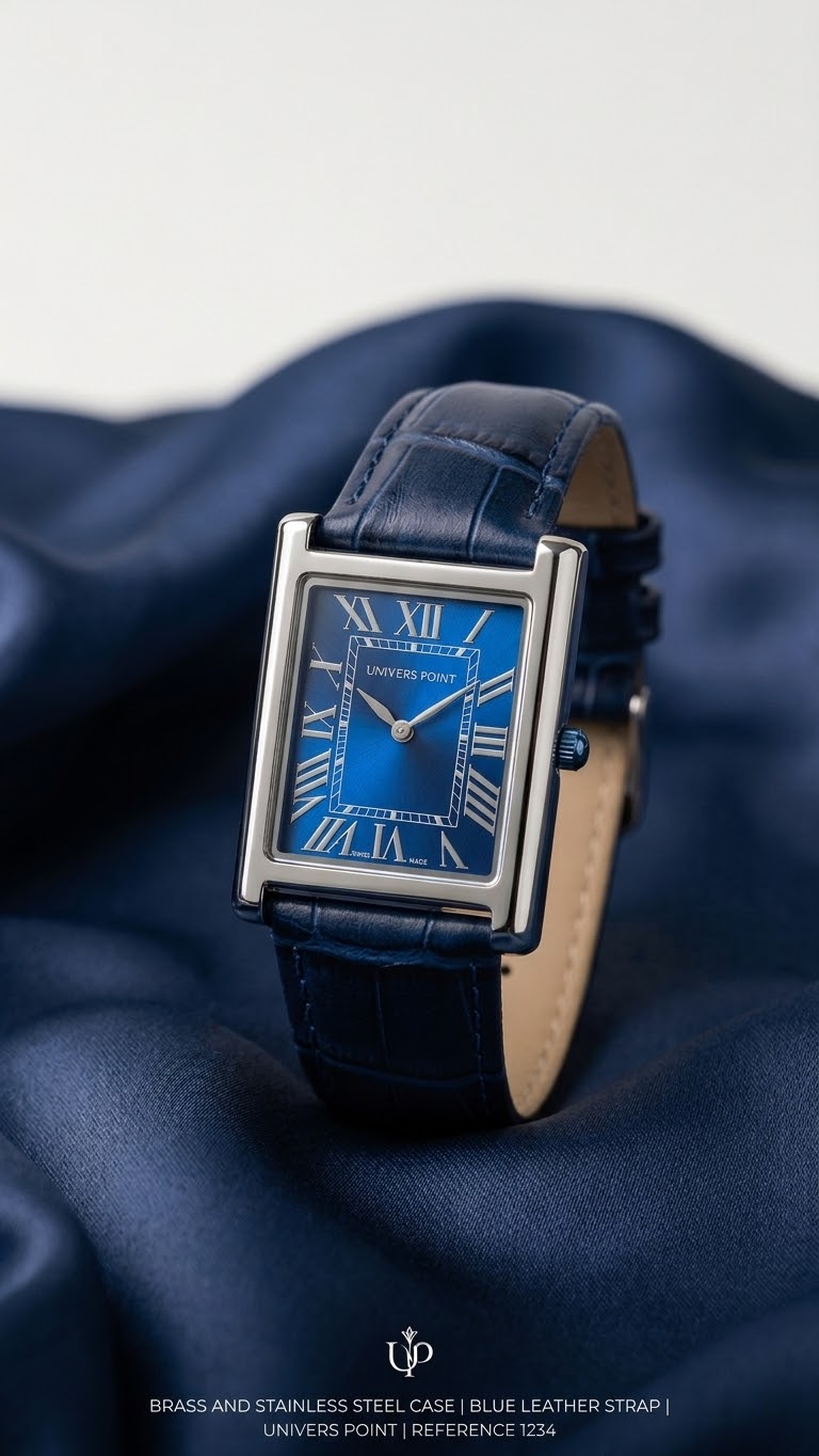 Univers Point Classic Roman Numeral Leather Watch | Tank Watch⁠