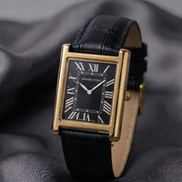 Univers Point Classic Roman Numeral Leather Watch | Tank Watch⁠