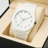 White Arabic Aura Watch for Men Fiber Chain (44 Gram)